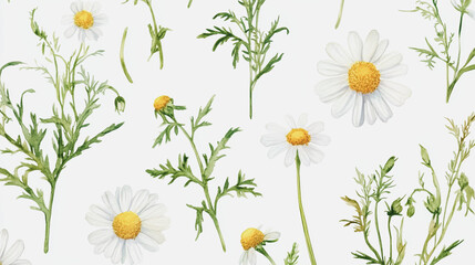 Elegant wedding invitation card background . Minimal hand painted watercolor Chamomile flowers texture template background. Design for wedding, vip cover, poster, rsvp moderncard.Valentine's Day