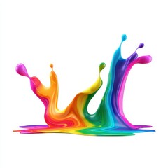 Obraz premium Vibrant dripping paint with rainbow swirls and abstract liquid motion