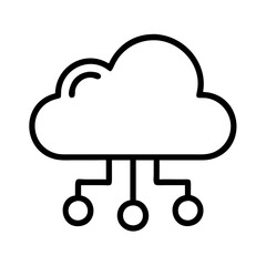 Cloud computing network diagram vector illustration for data storage and sharing online services