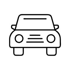 Car automobile vehicle transportation front view icon vector illustration line drawing style art