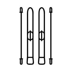 Skiing equipment icon winter sport alpine skiing downhill skiing ski poles vector image design