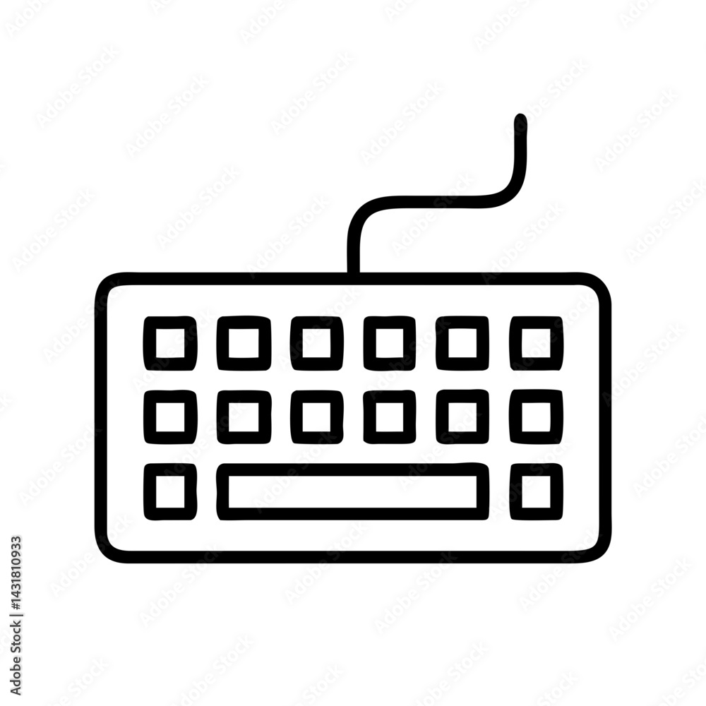 Poster find keyboard vector icon, computer keyboard, pc keyboard, wireless keyboard, keyboard symbol vector