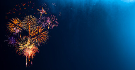 Fireworks with Abstract bokeh background