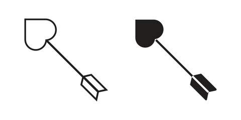 Love arrow icons vector graphic pack