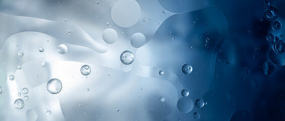 Abstract blue water bubbles background