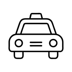 Obraz premium Taxi cab vector icon illustration, transportation vehicle, public transport, taxi service, car icon