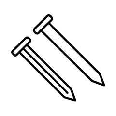 Illustration of metal nails for construction and carpentry projects vector icon design element