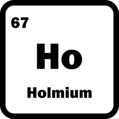 Holmium chemical element icon isolated on white background . Holmium icon vector