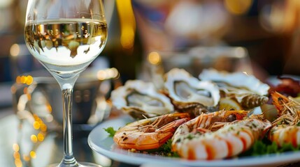 Crisp White Wine with Fresh Oysters