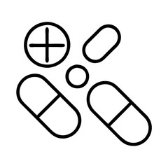 Pills and capsules vector illustration for medical treatment and healthcare concept design icon set