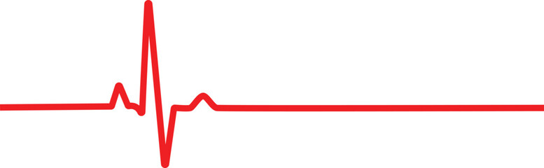heart beat on ecg vector. Red heartbeat line icon. vector illustration ecg file
