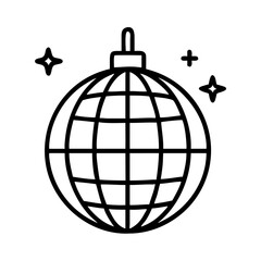Disco ball vector icon illustration for party celebration and night club event design element