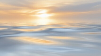Gentle, pastel hues paint a serene sunrise over calm water.