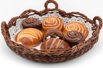 Assorted baked goods in wicker basket (1)