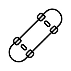 Skateboard outline vector image for skateboarding sports equipment and recreation activities design element