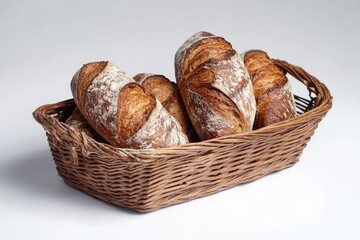 Fresh loaves in a basket
