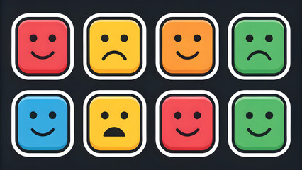 Fototapeta premium Set sticker designs emoji reactio