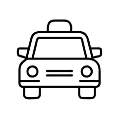 Taxi cab vector icon illustration, transportation service, ride sharing app, car graphic design element