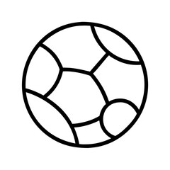 Soccer ball vector icon illustration for sports equipment and game design element outline style