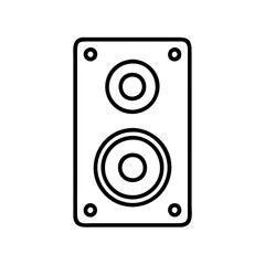 Sound system speaker audio music stereo equipment technology line art vector illustration