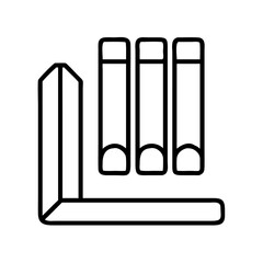 Bookshelf organization vector icon illustration, library storage outline design element, book storage