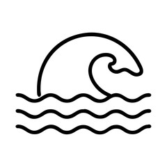 Ocean wave line art vector illustration sea waves drawing simple water waves icon graphic design element