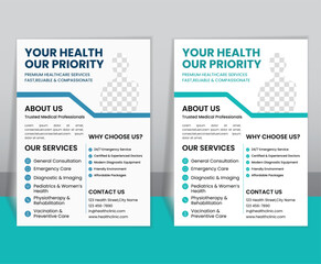 A4 Medical Flyer Template-Doctor Clinic and Health Care Promotion