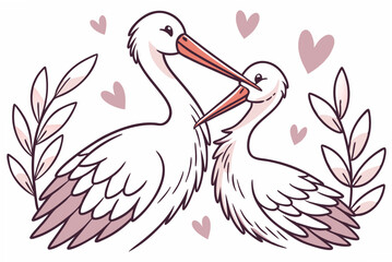 stork and baby