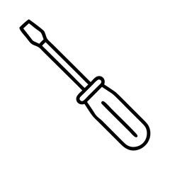 Screwdriver vector icon illustration, hand tool for repair, construction, and maintenance work use.