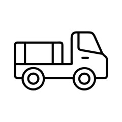 Outline delivery truck vector icon illustration for logistics and transportation services design element