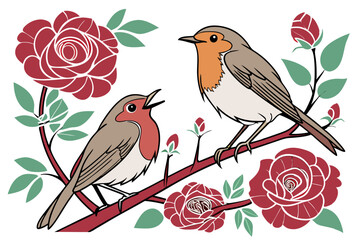 birds on a branch
