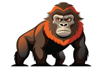 Gorilla illustration on White Background