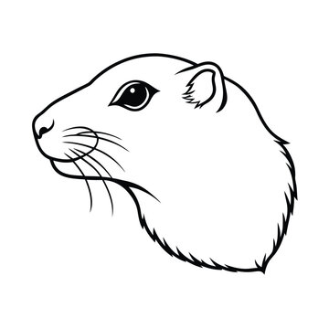 recommend clip art: Prairie dog head vector illustration groundhog silhouette simple design animal outline drawing wildlife icon mammal