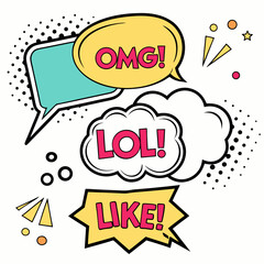 Social Media Chat Bubbles – Comic Pop Art Style