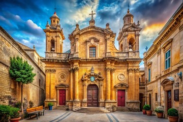Fototapeta premium Rabat Malta Medina Church - Historic Architecture Stock Photo