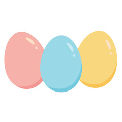 colorful eggs, vector illustration, white background
