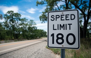 Speed Limit 180 mph Traffic Sign