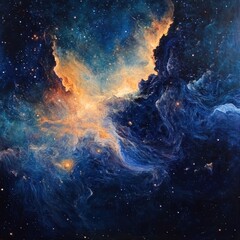 Fototapeta premium Illustration of a vast space universe filled with vibrant colors and intricate details depicting celestial phenomena and distant galaxies in a vector format