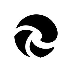 Abstract circular design featuring curved shapes in black and white creating a dynamic composition