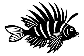 Sea Fish Vector Line Art – Cute Cartoon Clipart, Logo Icon, Minimal Illustration on White Background