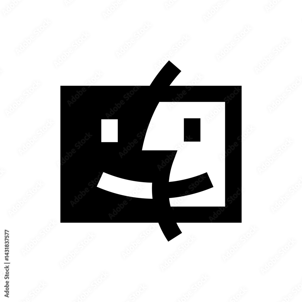 Poster abstract black and white image featuring geometric shapes and contrasting color blocks in a square f