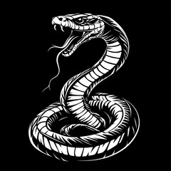 Fototapeta premium Powerful cobra illustration in bold graphic style.