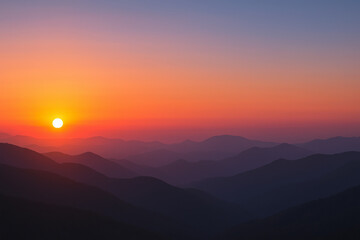 Fototapeta premium sunrise over mountains
