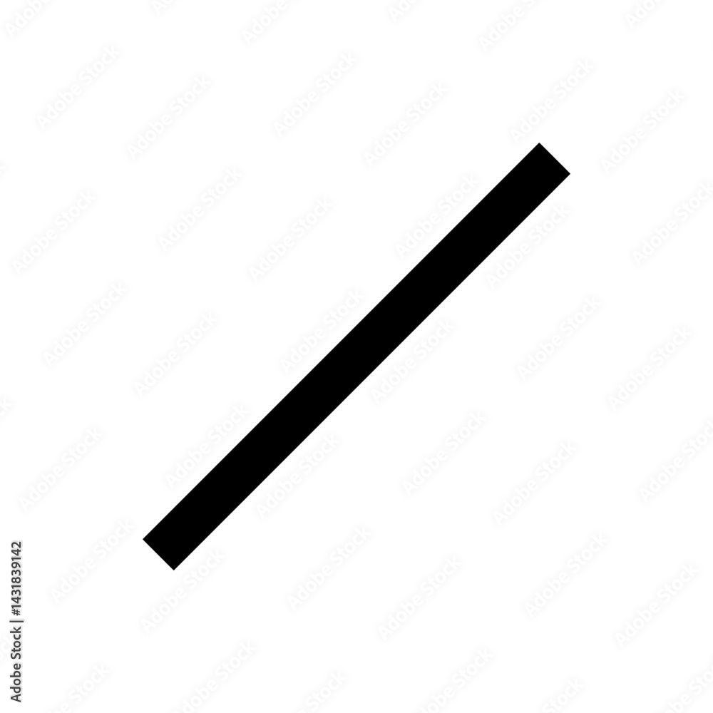 Poster black diagonal line extending from the upper right to the lower left on a white background plain vie