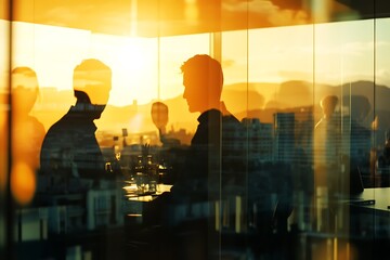 Business meeting at sunset (2)