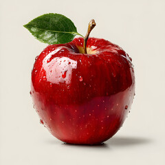 Juicy Red Apple Stock Photo of Fresh Fruit with Water Droplets