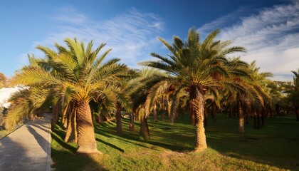 phoenix dactylifera palm trees