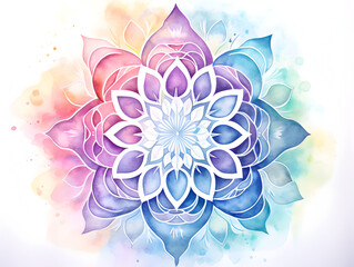 Abstract pastel soft watercolor mandala background 