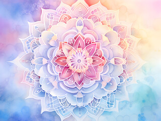 Abstract pastel soft watercolor mandala background 