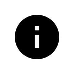 Black circle containing a white information symbol indicating details or support for the user interface